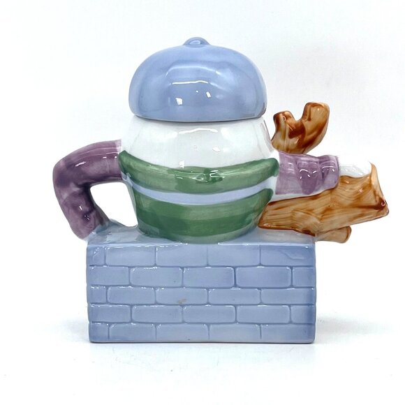 Vintage Feitx Humpty Dumpty Ceramic Teapot Nursery Rhyme Collectible Decor - Picture 4 of 12